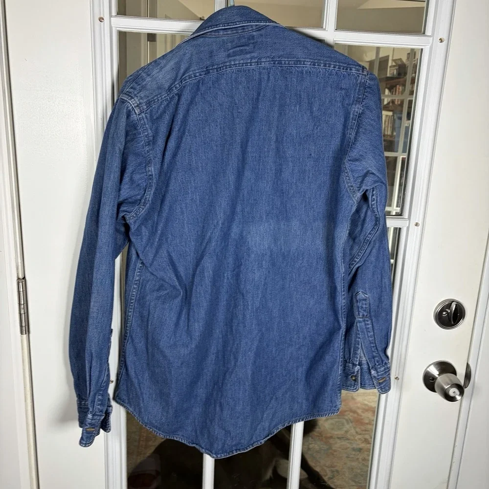 Vintage Banana Republic Denim Shirt Size Small USA 100% Cotton Workwear Button